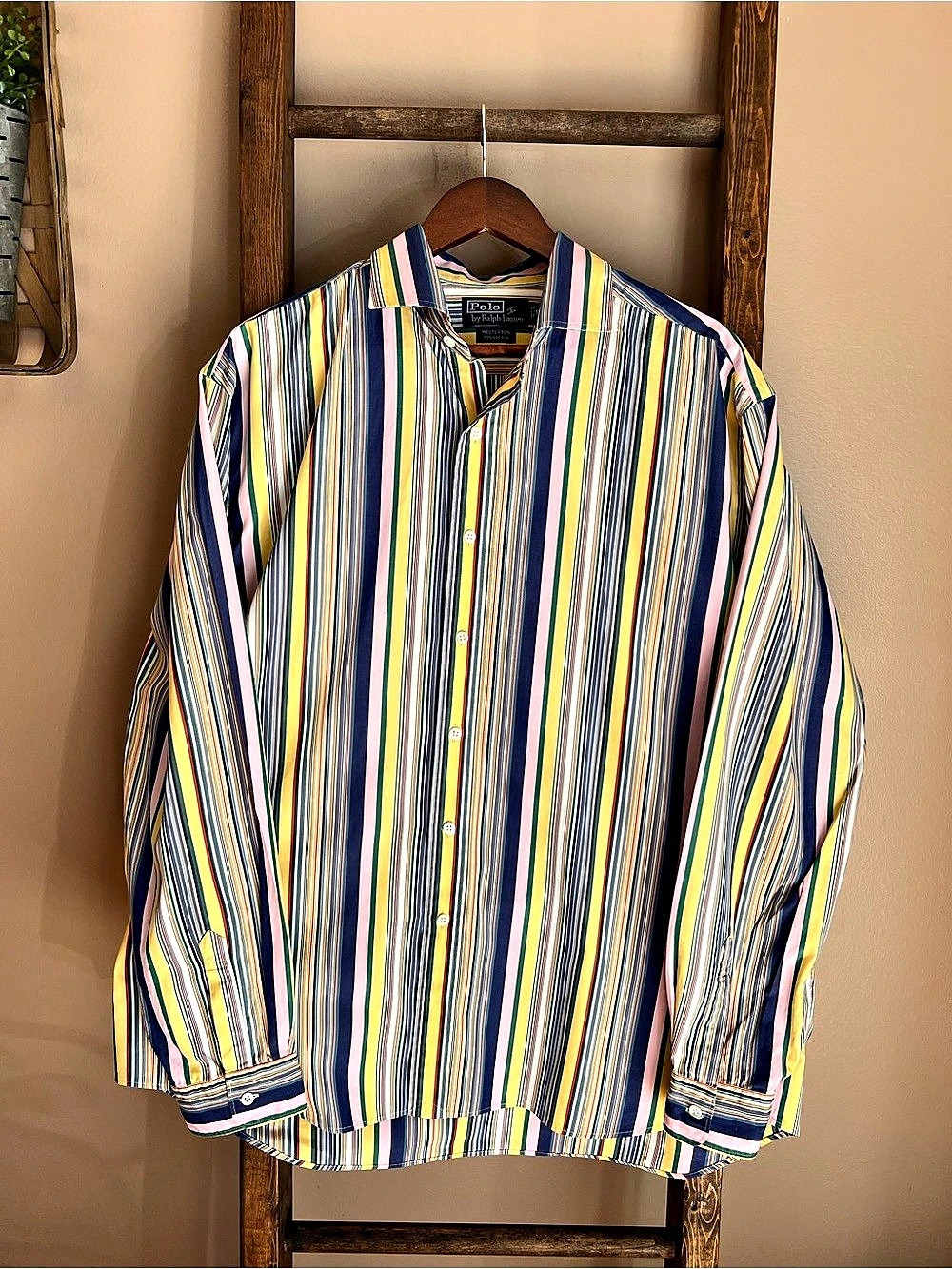 Polo by Ralph Lauren Westerton Multi Stripe Long Sleeve Shirt Size XL